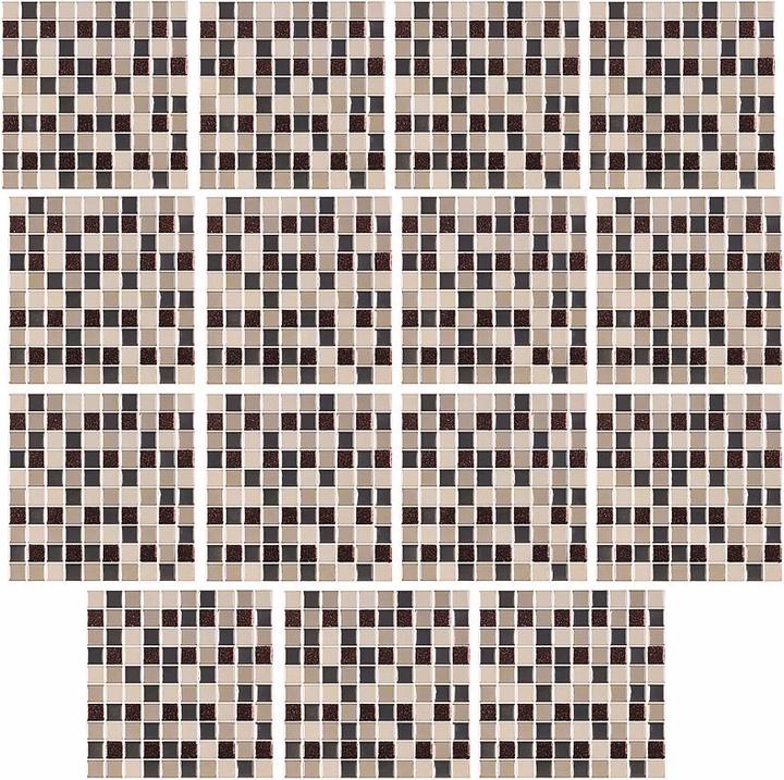 Actual product image Infactory Self-adhesive 3D mosaic glitter tile stickers, 26 x 26cm, set of 15