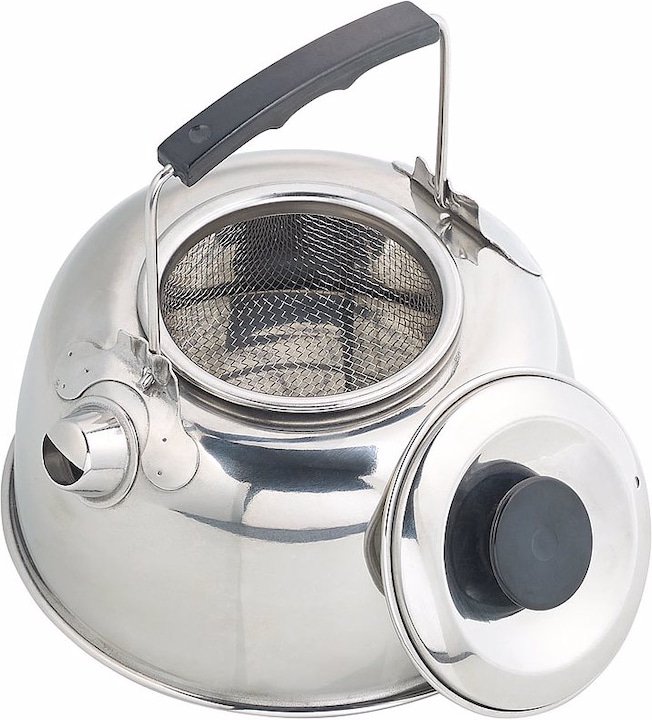 Image du produit Semptec Bouilloire de camping en acier inoxydable avec filtre à thé et poignée isolée, 0,7 l