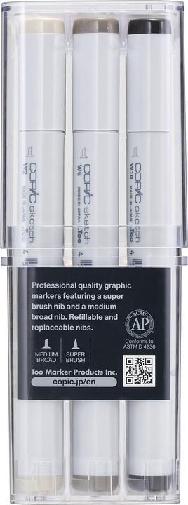Produktbild Copic Marker sketch, 12er Set "Graut”ne WG" (Grau, 3 mm, 12 x)
