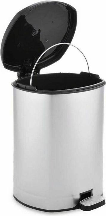 Berilo Papierkorb mit Pedal D004-1 Silberfarben Kunststoff 6 L (6 Stück) (6 l)