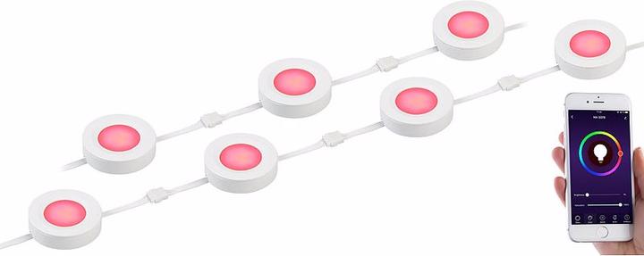Immagine prodotto Lunartec Set di 7 LED WLAN sottobanco, RGB+W, per Amazon Alexa e Google Assistant