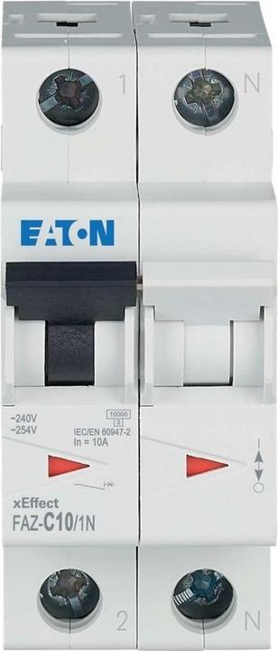Produktbild Eaton MCB, 10A, C-type, 1Pole+N, 15kA