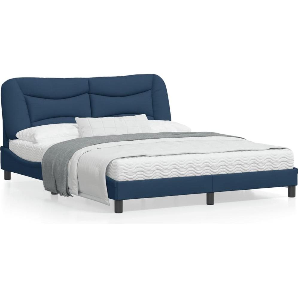 VidaXL, Bett, Bettgestell mit Kopfteil Stoff (160 x 200 cm)