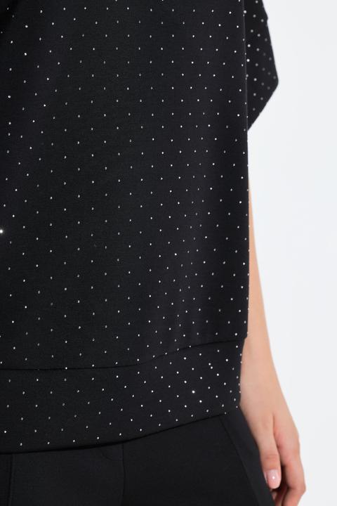 Actual product image Ulla Popken Short Sleeve Rhinestone Sweatshirt (62)