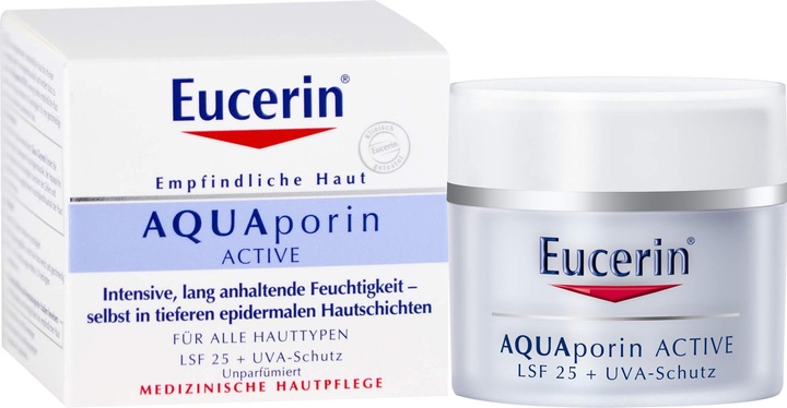 Image du produit Eucerin Peau sensible AQUAporin active SPF 25, 50 ml de crème (Crème solaire, SPF 25, 50 ml)
