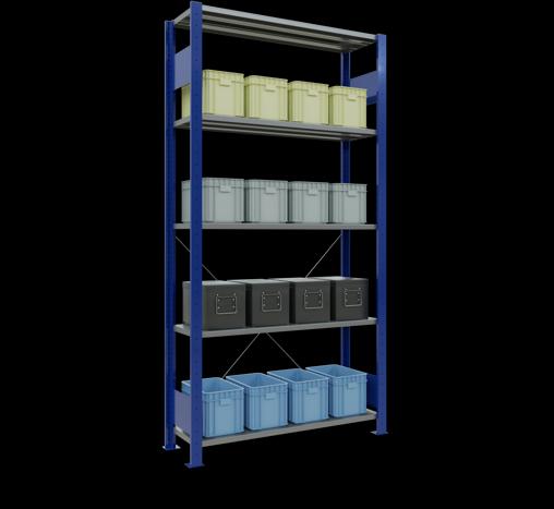 Produktbild Schulte Lagertechnik Stecksystem Grundregal MULTIplus150 mit Kreuzstrebe