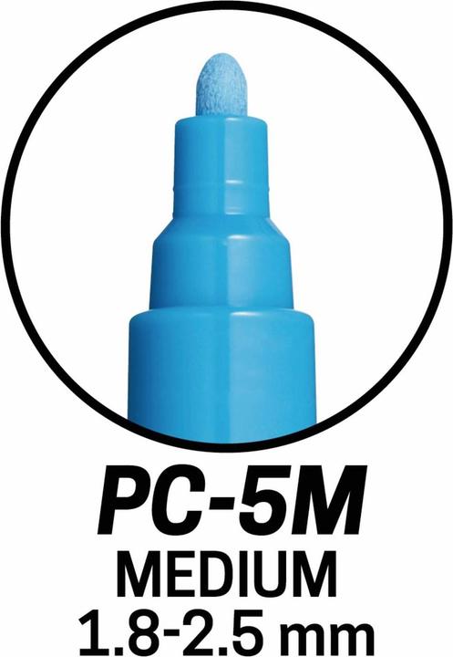 Produktbild Posca Marker PC-5M Rundspitze (Grundfarben, 2.50 mm, 8 x)