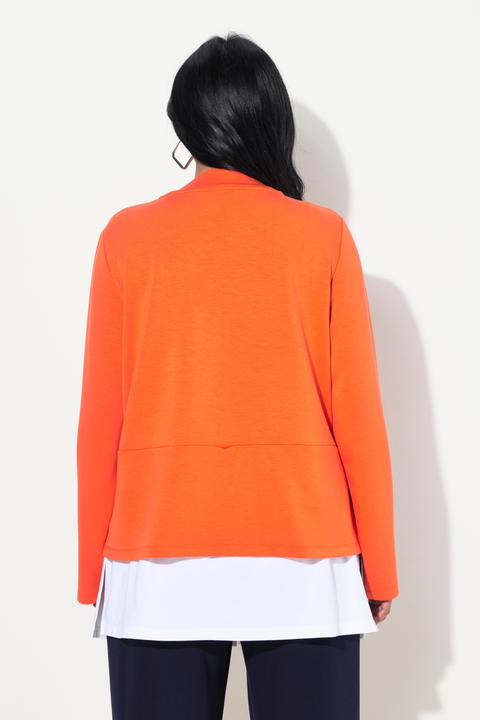 Image du produit Ulla Popken Sweat-shirt, col en V et manches longues, empiècement chemisier intégré (42, 44)