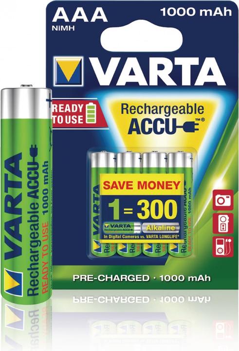 Produktbild Varta Recharge Accu Power (4 Stk., AAA, 1000 mAh)