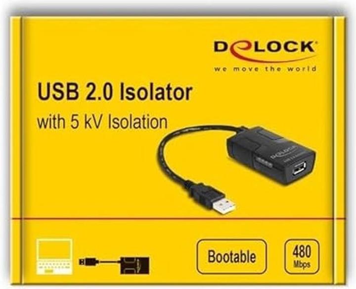 Produktbild Delock Isolator USB 2.0 Typ-A Stecker zu Buchse mit 5 kV Iso (USB 2.0)