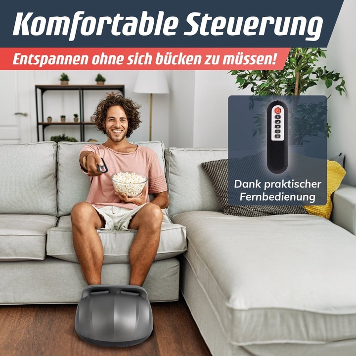 Produktbild Fitleap Fussmassagegerät 9 Intensitäten, 5 Programme, bis Gr. 44, inkl. Fernbedienung, Wärmefunktion