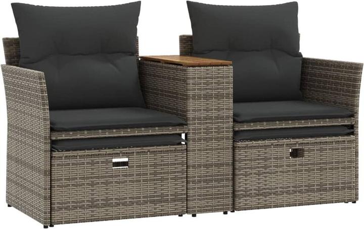 Produktbild vidaXL Gartensofa 2-Sitzer mit Hockern