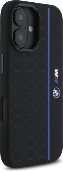 Produktbild BMW BMHMP16S23SHEB iPhone 16 6.1" czarny/black hardcase Silicone Hexagon Blue Line MagSafe (Apple iPhone 16)