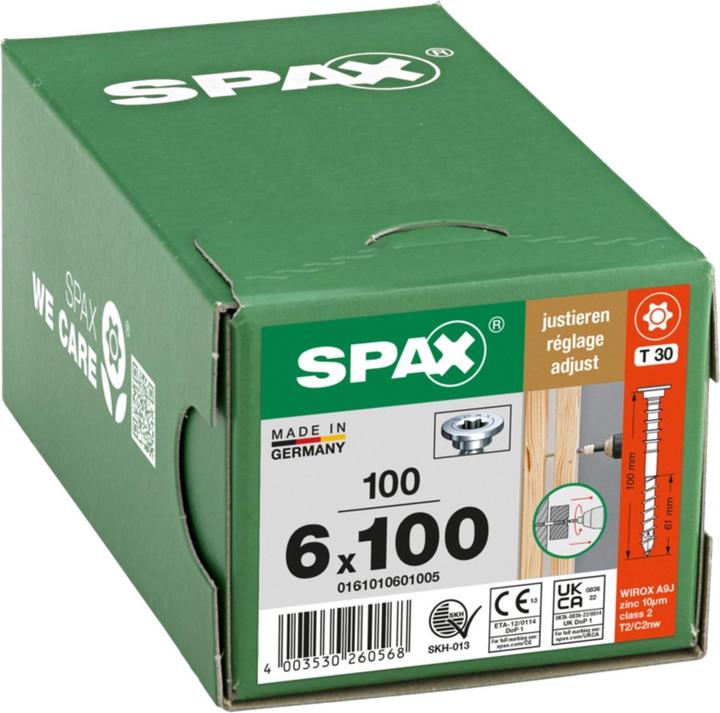 Produktbild Spax Justierschraube Flachkopf T-Star Plus T30 Halterillen 4cut Wirox (100 Schrauben pro Stück)