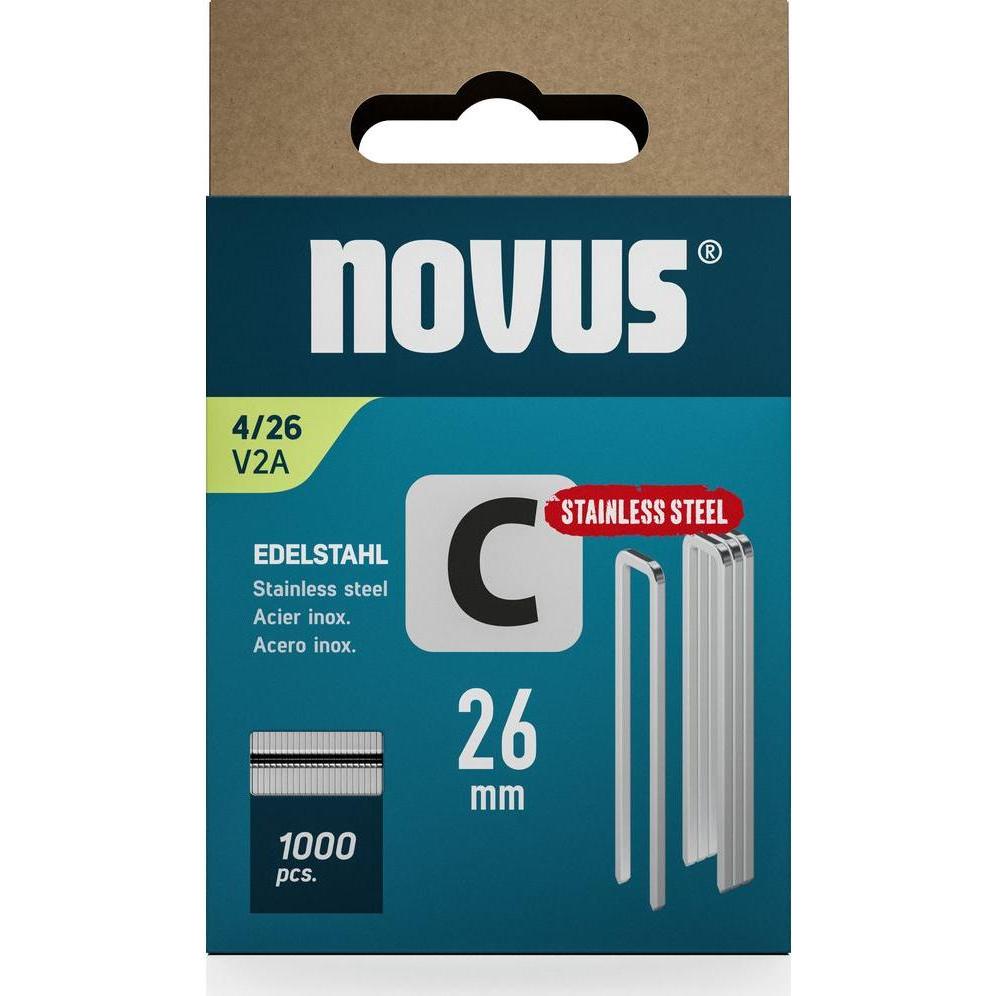Thumbnail - Novus, Tackerklammern + Tackernägel, Schmalrückenklammern C 4 26mm V2a