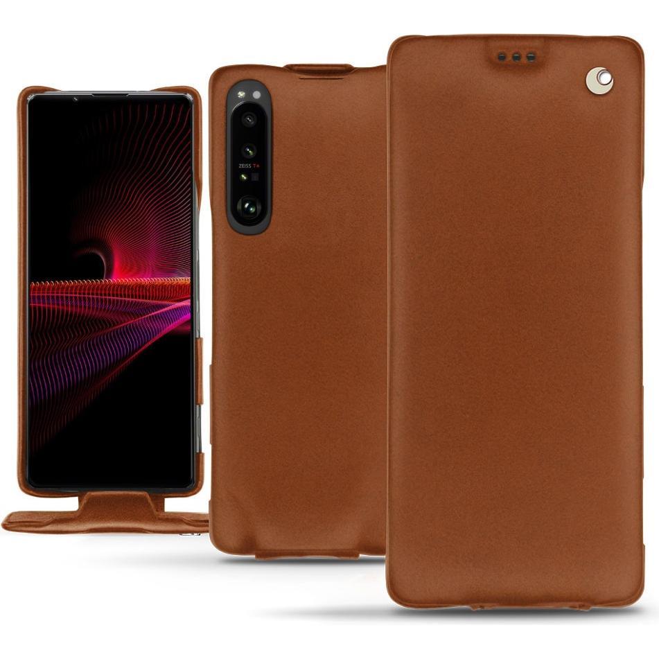 Thumbnail - Noreve Lederschutzhülle vertikal (Sony Xperia 1 III), Smartphone Hülle, Braun