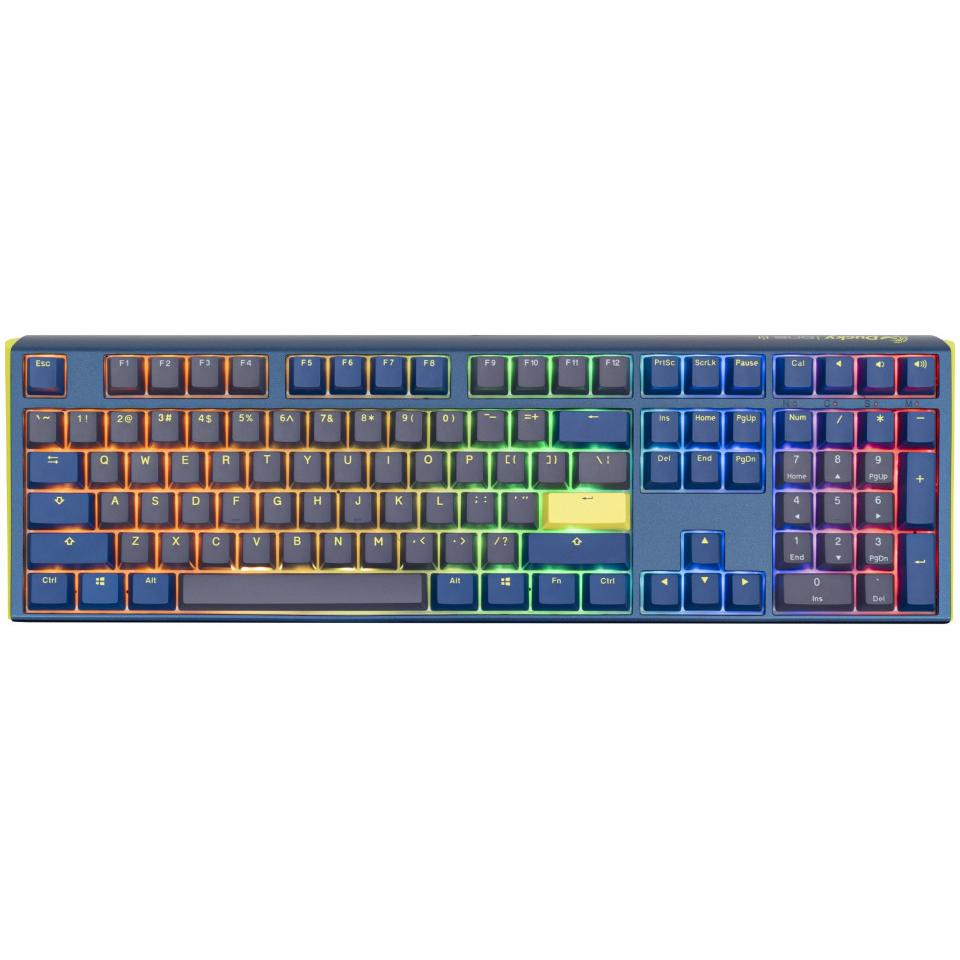Ducky One 3 Daybreak Gaming Tastatur, RGB LED - MX-Red (US) (US, Kabelgebunden), Tastatur, Blau