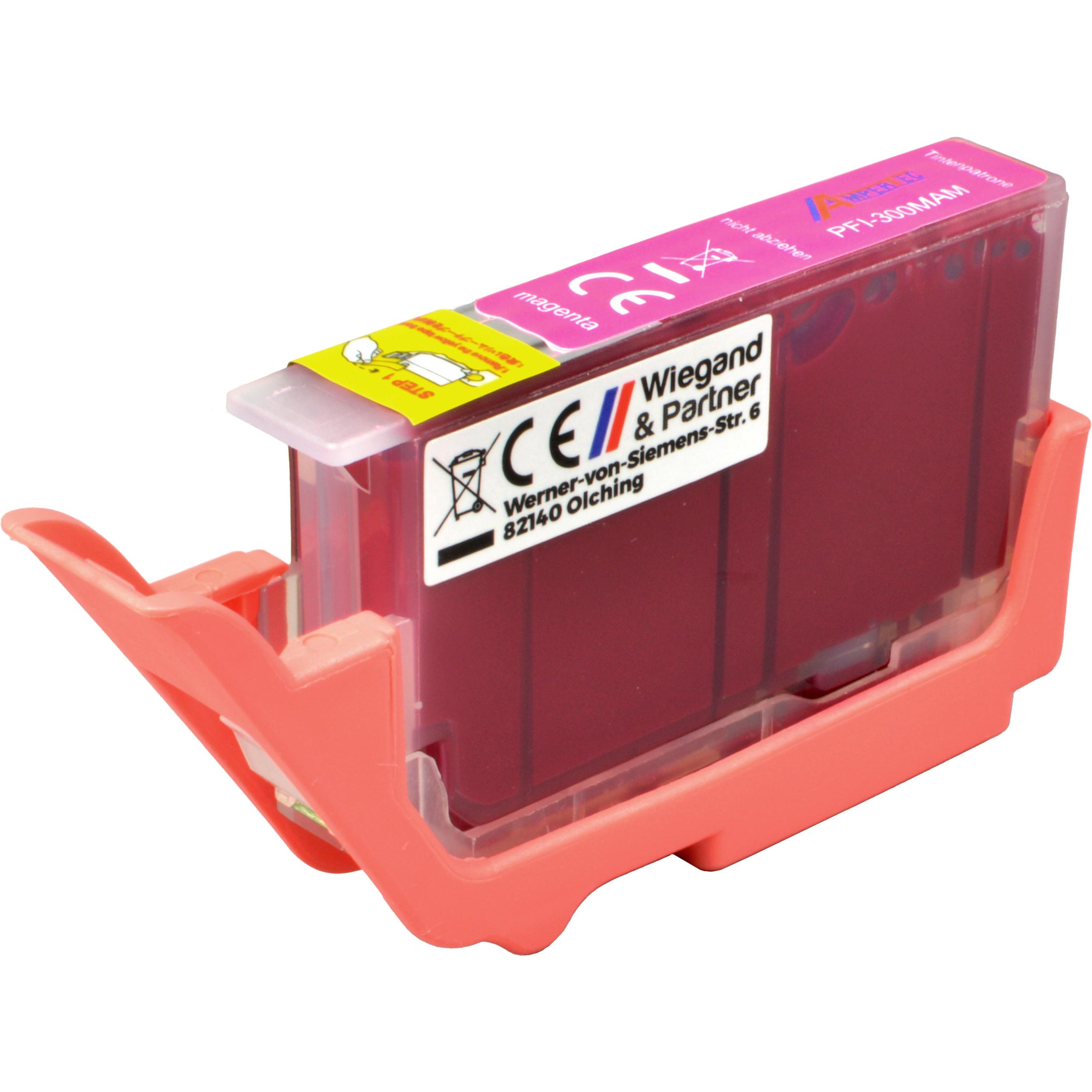 Ampertec, Druckerpatrone, Tinte ersetzt Canon PFI-300M 4195C001 magenta (M)