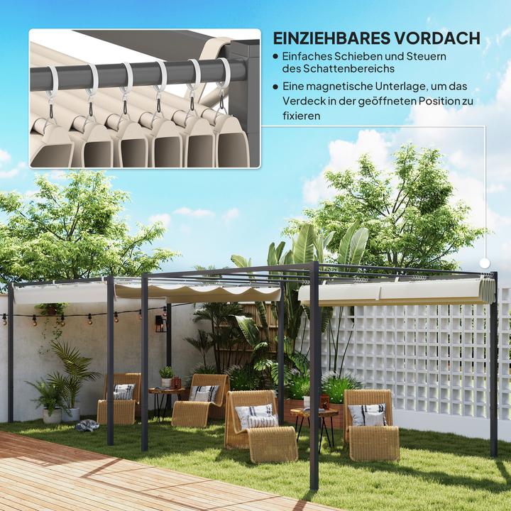 Immagine prodotto Outsunny Pergola Metall, Polyester Beige (298 cm, 297 cm)