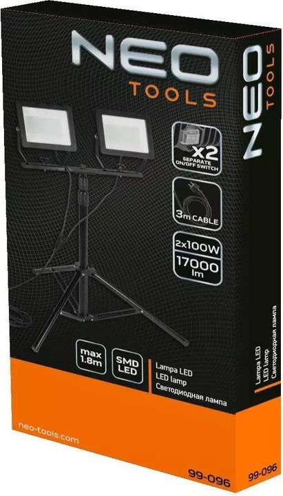 Actual product image Neo Reflector double 2x100W SMD LED 2 x 8500lm with stand 1.8m (17000 lm)