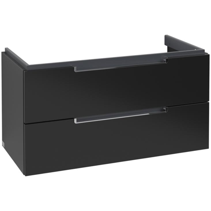 Villeroy & Boch, Waschbeckenunterschrank, V&B Waschtischunterschrank SUBWAY 2.0 987x520x449mm Black Matt Lacquer (99 x 4...