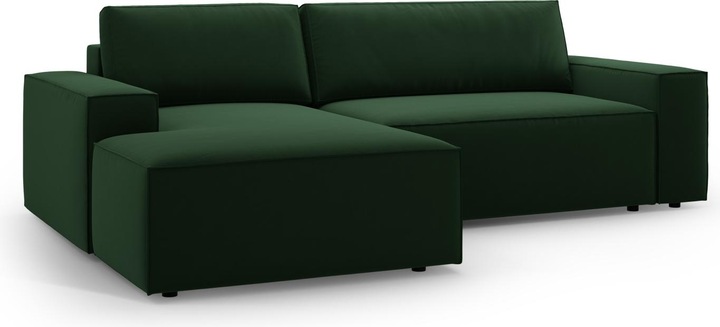 Actual product image Micadoni Velvet Left Corner Sofa With Bed Function And Box, "Jodie", 3 Seats, 246x151x86 Made in Europe (Corner sofa)