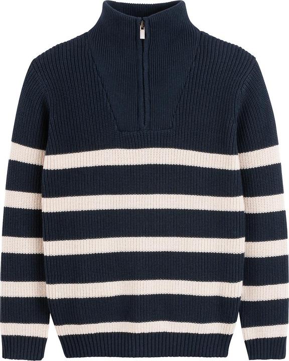 Image du produit La Redoute Collections Grobstrickpullover mit Troyerkragen und Streifen