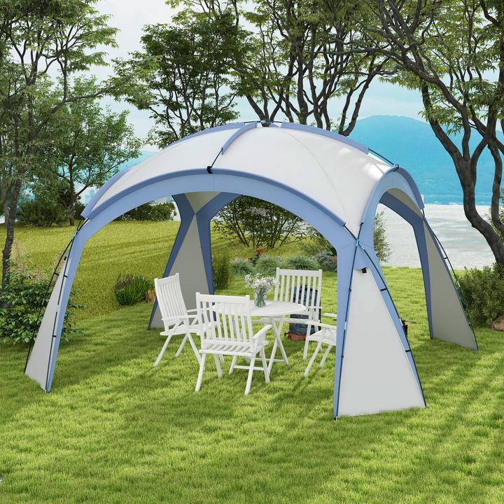 Produktbild Outsunny Event Pavillon Polyester, Fiberglas Hellblau (350 cm, 350 cm)