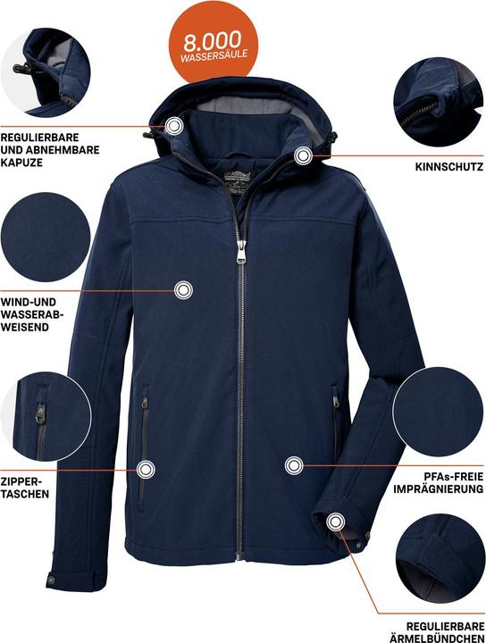Productafbeelding Killtec Softshelljacke mit Fleecefutter, winddicht und wasserabweisend (S)