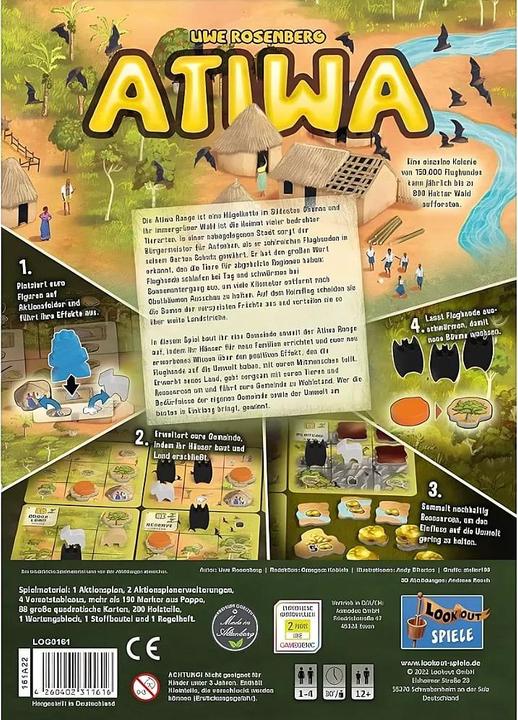 Actual product image Lookout LOOD0047 - Atiwa, Brettspiel, für 1-4 Spieler, ab 12 Jahren (DE-Ausgabe) (German, 1 - 4 Players)