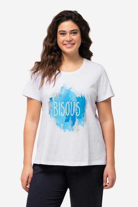 Image du produit Ulla Popken T-shirt bisous, coupe Classic. Col rond et manches courtes (42, 44)