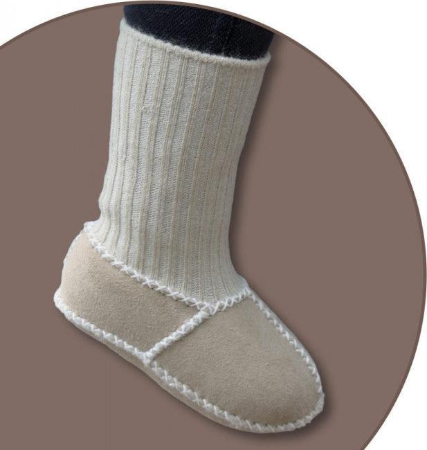 Actual product image Heitmann Felle Baby lambskin shoes with knitted cuff (20, 21)