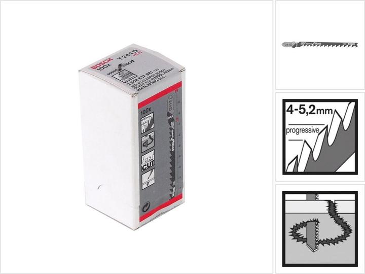 Image du produit Bosch Professional Zubehör Lame de scie sauteuse T 244 D Speed for Wood, pack de 100