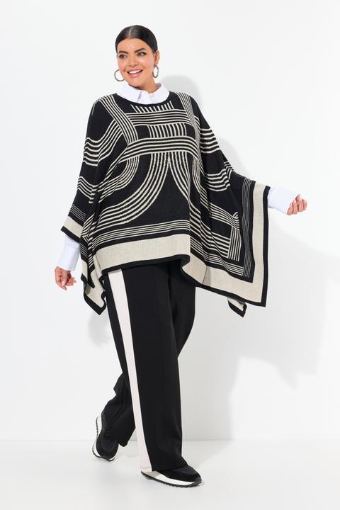 Produktbild Ulla Popken Strickponcho, Oversized, Rundhals, Baumwollmix (50, 52, 54, 56)