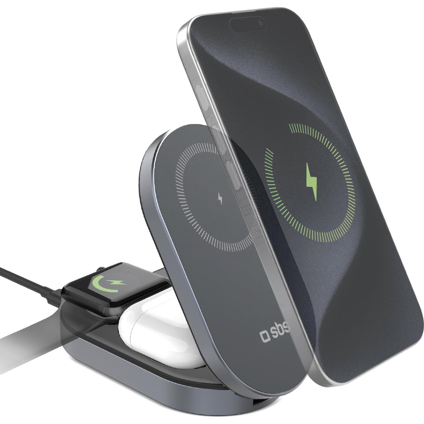 SBS Wireless Charger (15 W), Wireless Charger, Schwarz, Grau