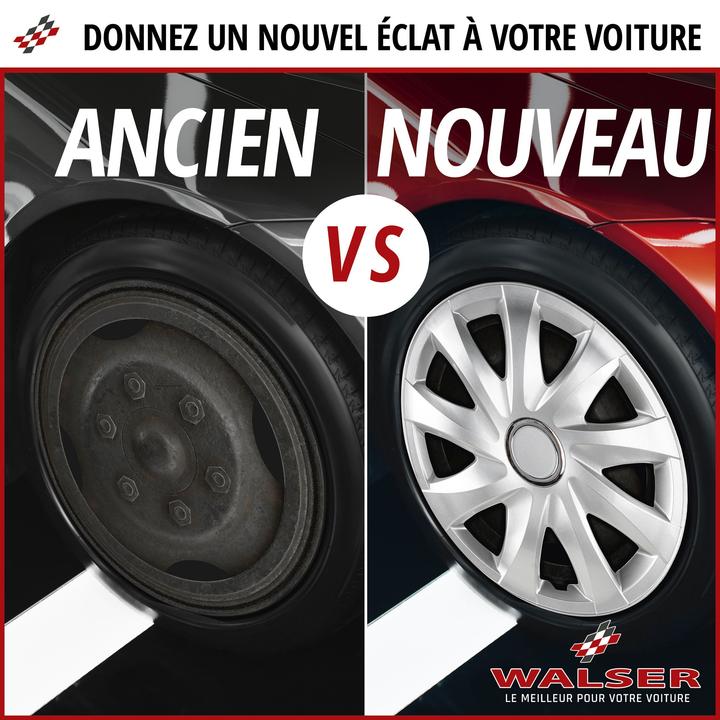 Immagine prodotto Walser Copricerchi Aero Bicolour da 15 pollici, set di 4 nero/argento (4 pz., 15")