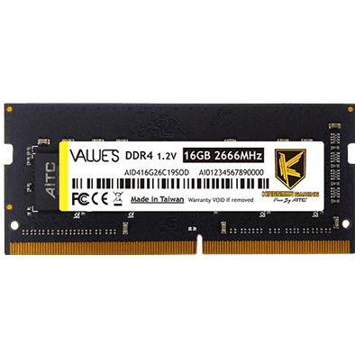 AITC Kingsman Memória Notebook - 16GB DDR4 (2666Mhz, CL19, 1.2V) (1 x 16GB, 2666 MHz, DDR4-RAM, SO-DIMM), Memoria RAM