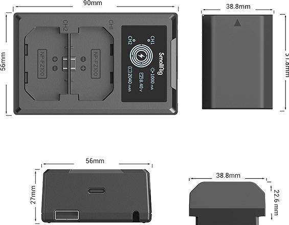 Actual product image SmallRig 3824 NP-FZ100 Kit (Camera battery charger)