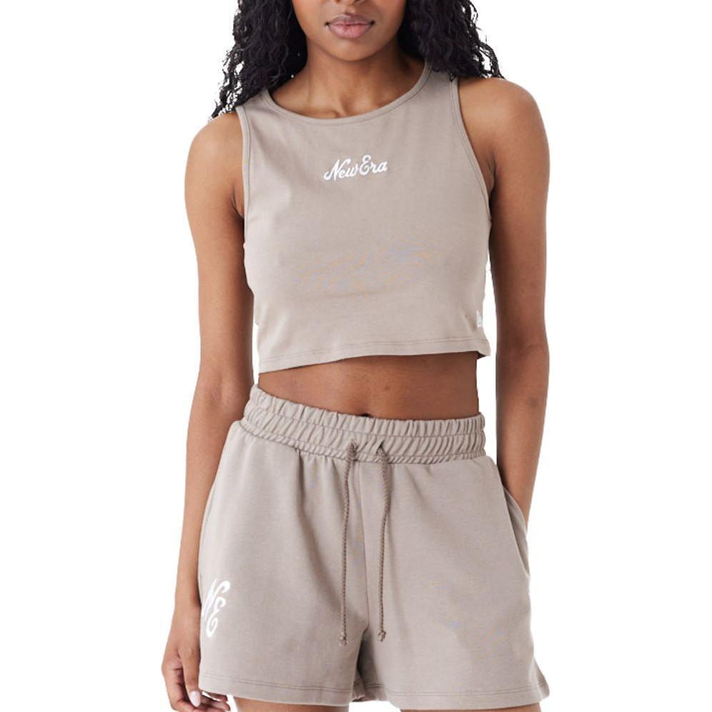 New Era, Damen, Shirt, Ladies Cropped Tank Top ash brown - XS, Braun, (XS)