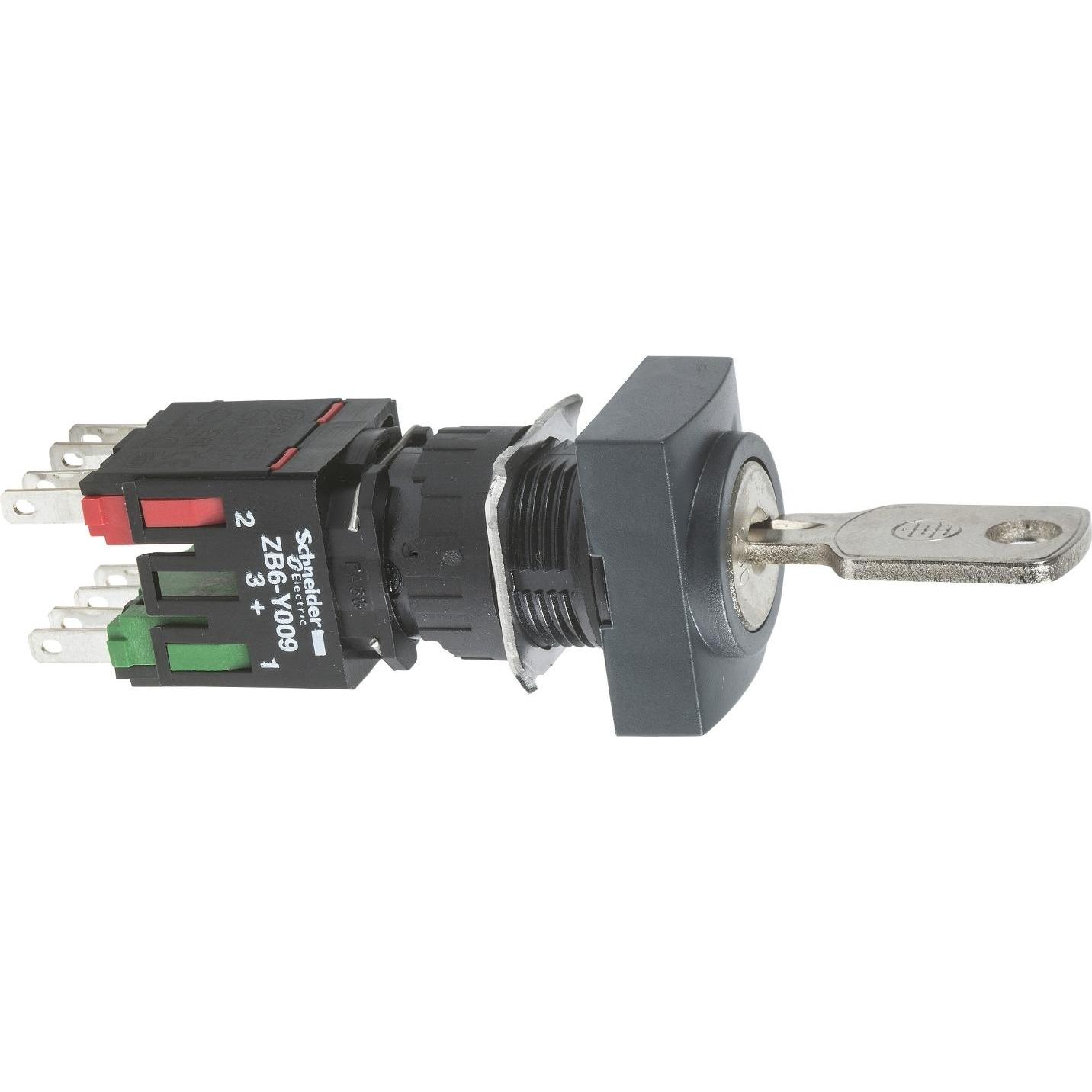 Schneider Electric 16mm Selector Switch 2 Pos. 1NO 1NC, Taster + Schalter, Schwarz