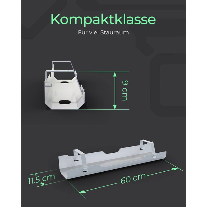 Actual product image Icy Box Cable management tray (Cable hole, 61 cm)