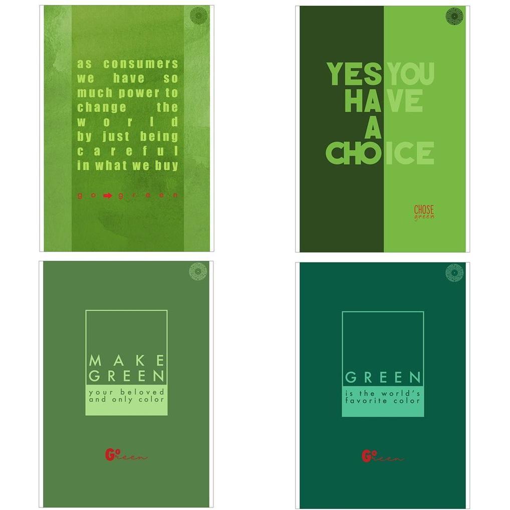 Ziemia Obiecana, Quaderni + Bloc notes, Žemė Pažadėtas bloknotas A4/80K Think Žalias grotelės bloknotas (4 št) (A4)