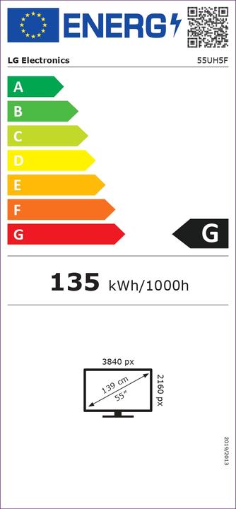 Energie-Label LG 55UH5F-H (3840 x 2160 Pixel, 55")