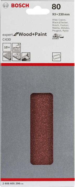Immagine prodotto Bosch Professional Zubehör Set di fogli abrasivi Expert per legno 10 pezzi. 8 fori (80)