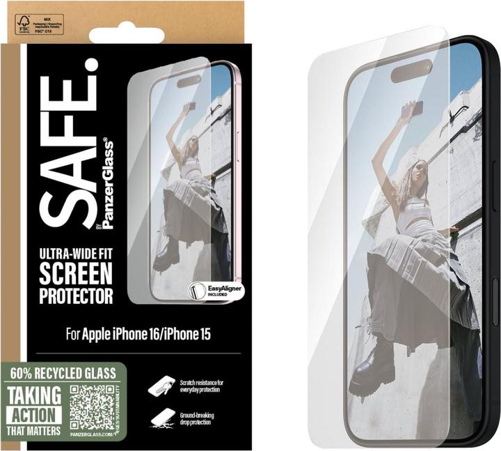 Produktbild PanzerGlass SAFE. (1 Stk., Apple iPhone 15, Apple iPhone 16)