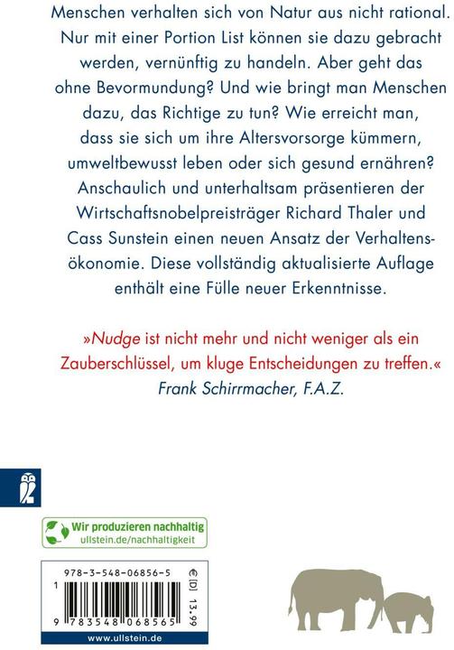 Valori nutrizionali e ingredienti Nudge (Tedesco, Cass R. Sunstein., Richard H. Thaler, 2024)