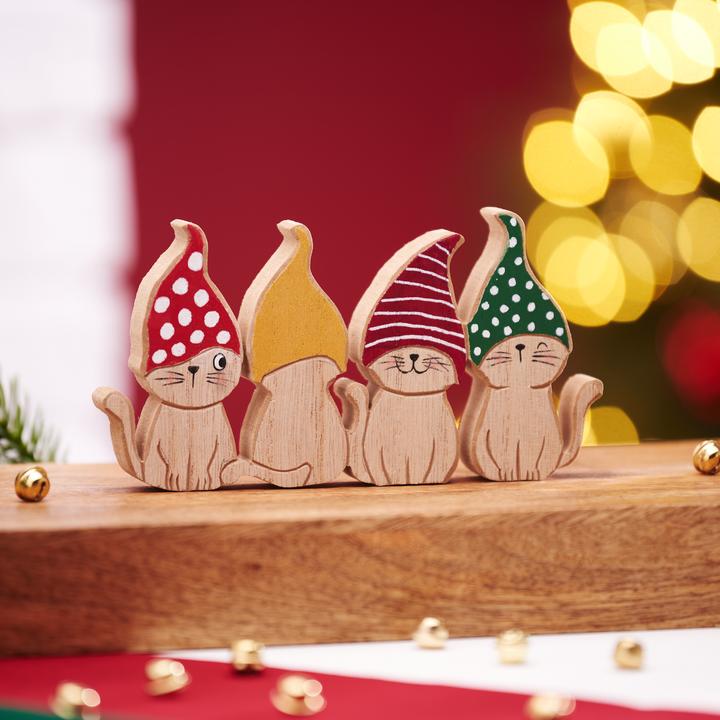 Produktbild VBS Holz-Figur "Freche Katzen"