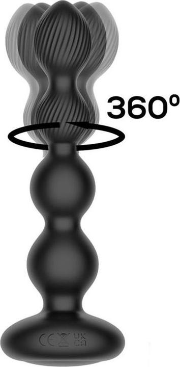 Produktbild IntoYou Mouve - Analplug mit Vibration und Wellenbewegungen, Fernbedienung, 2 Motoren - Schwarz