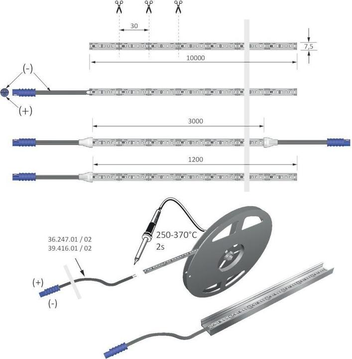 Actual product image Halemeier Soldering lead LED tape Versa Inside 24 V (13 cm, Indoor)