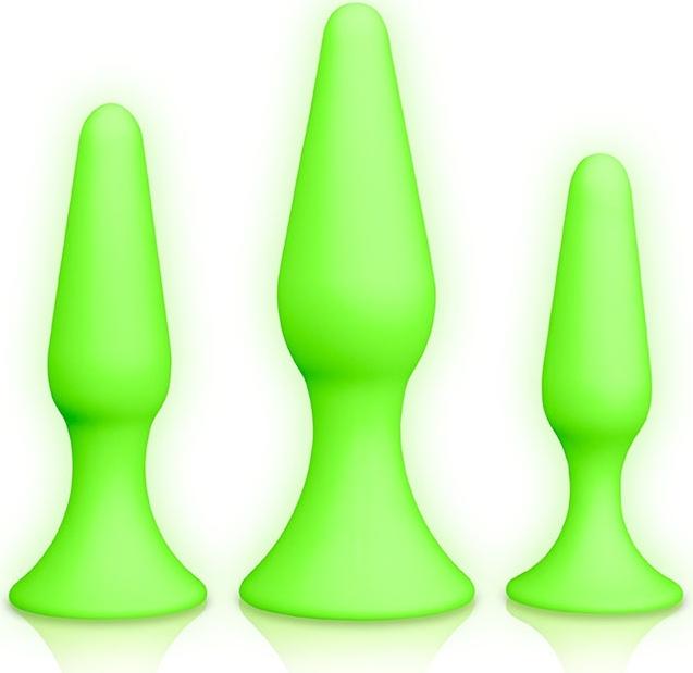 Actual product image Ouch! Butt Plug Set - Glow in the Dark